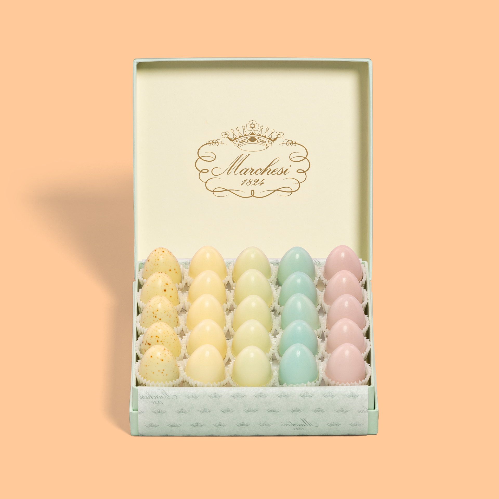 Box of 25 pastel eggs