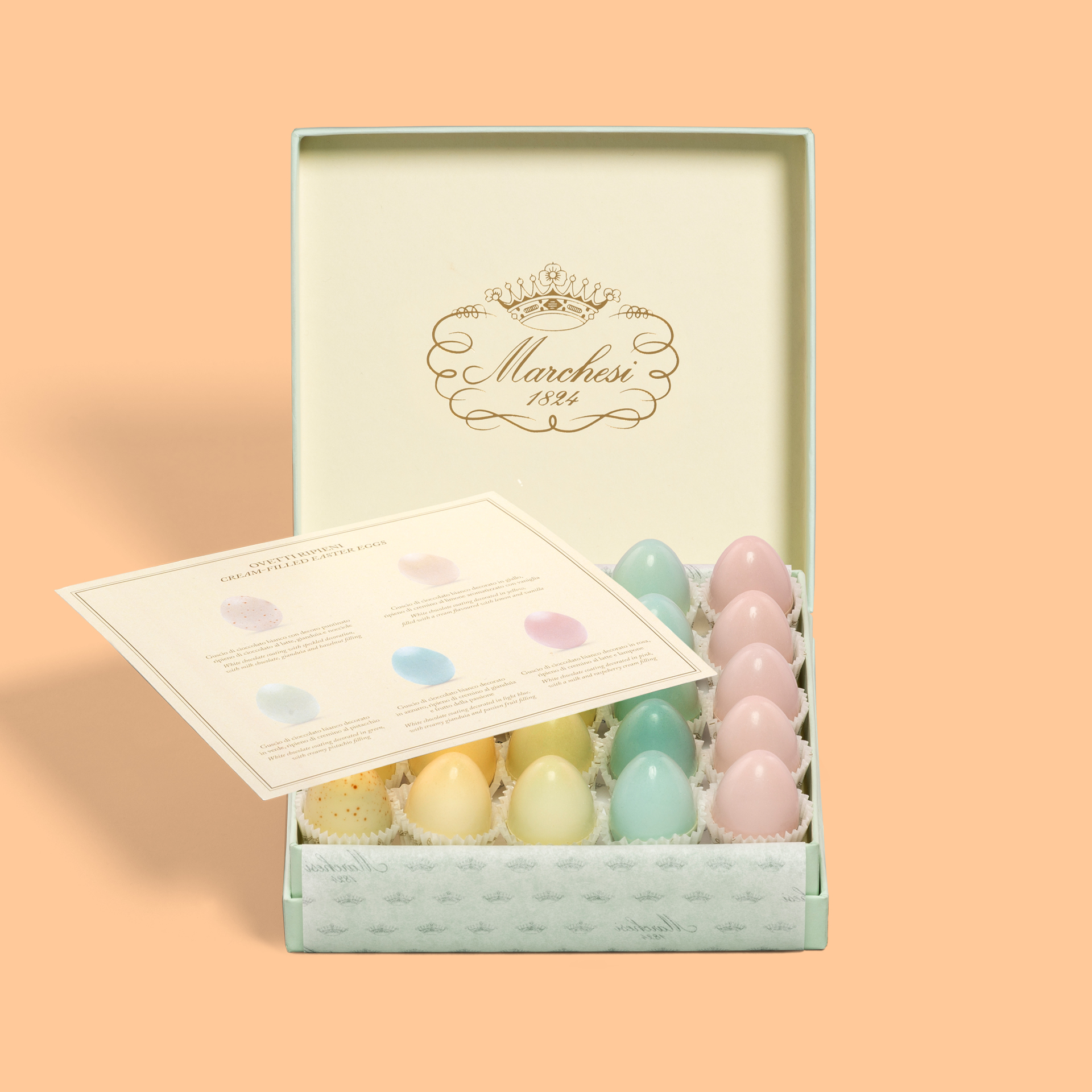 Box of 25 pastel eggs